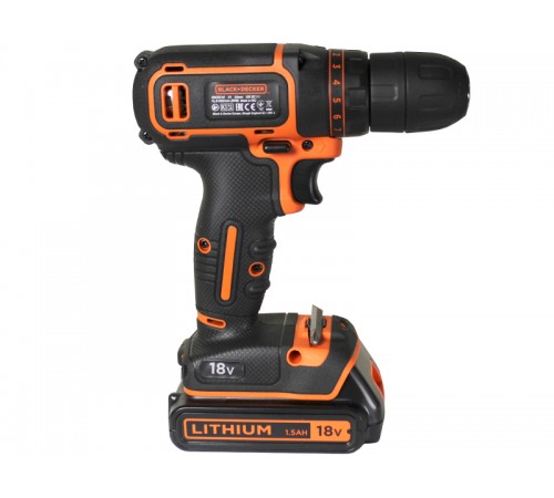 Дриль-шуруповерт акумуляторний BLACK+DECKER BDCDC18KB