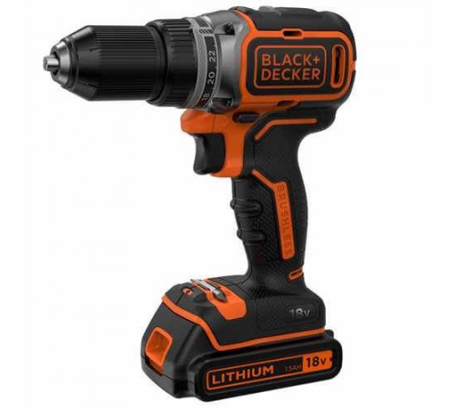 Акумуляторний безщітковий дриль-шуруповерт BLACK+DECKER BL186KB