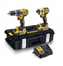 Набір DeWALT DCK266P2 з двох інструментів з безщітковим двигуном, ударний дриль-шуруповерт DCD796 та ударний шуруповерт DCF887