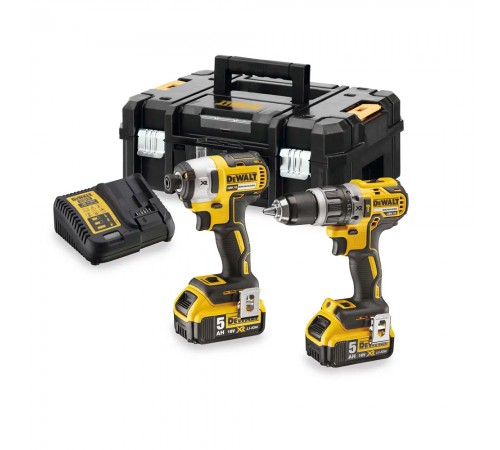 Набор DeWALT DCK266P2T из двух инструментов с бесщеточным двигателем, ударная дрель-шуруповерт DCD796 и ударный шуруповерт DCF887