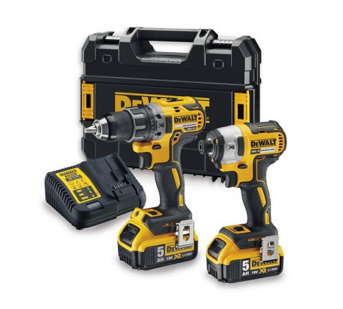 Набір DeWALT DCK268P2T з двох інструментів з безщітковим двигуном, дриль-шуруповерт DCD791 та ударний шуруповерт DCF887