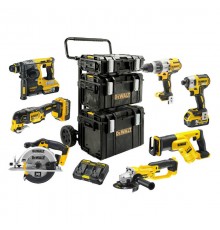 Набір із восьми акумуляторних безщіткових інструментів DeWALT DCK897P4